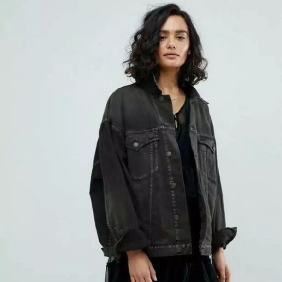 Ashbury Vintage Wash Black Embroidered Denim Jacket - Picture 12 of 13